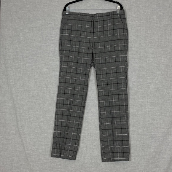Ellen Tracy Dress Pants Sz 10 Gray Plaid Straight Leg - Picture 2 of 11